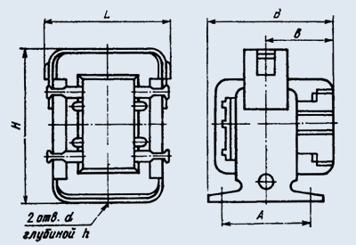 Схема габаритных размеров дросселя Д207НВ