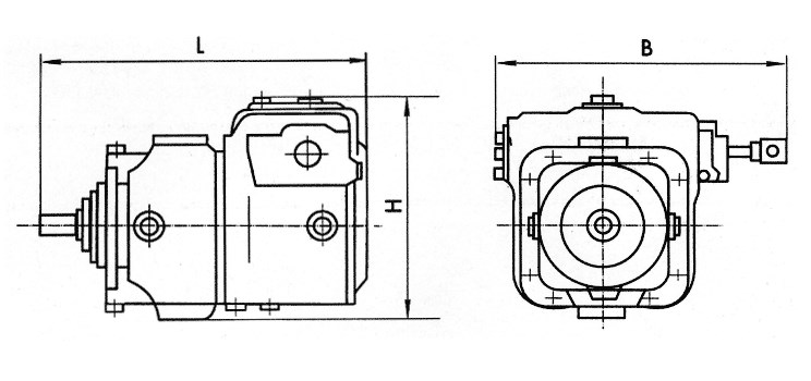 Схема габаритных размеров насоса НК-20-II-75,5
