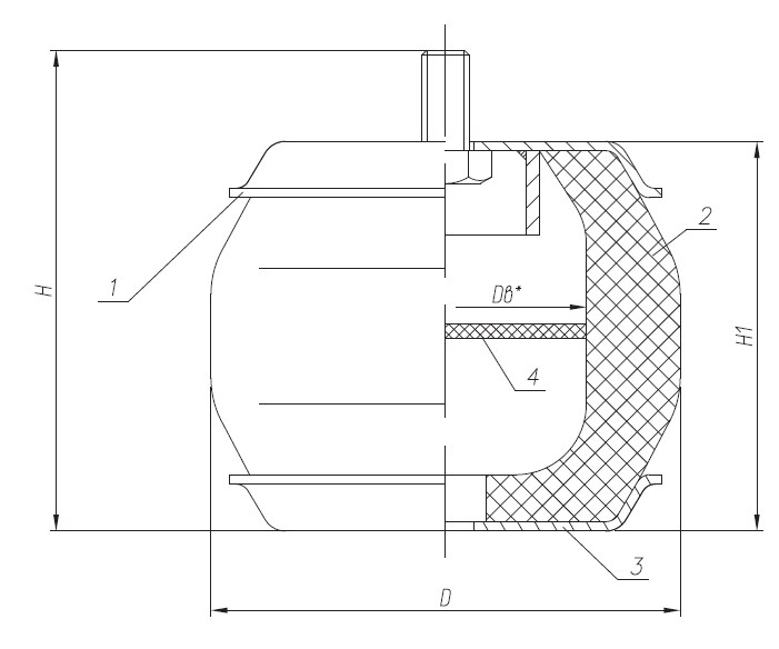 Схема конструкция виброизолятора ВРВ 100/25