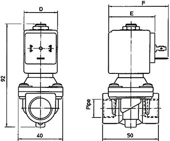 Рис.1. Схема двухходового клапана 21H8KB12